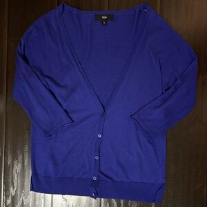 Blue Cardigan Sweater Classic Style